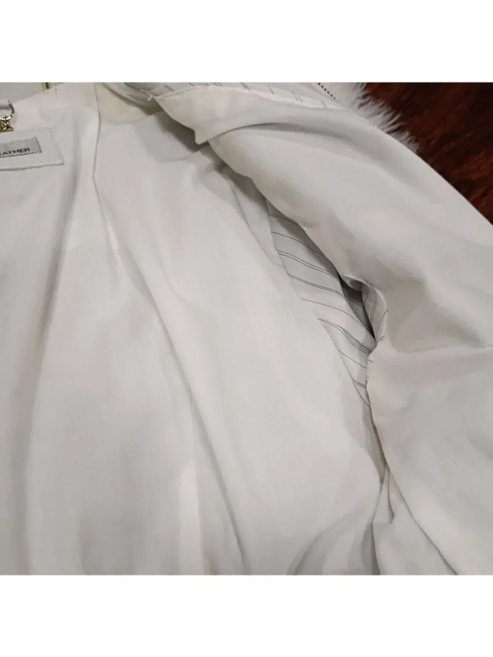 Wilsons Leather M Buttersoft Womens Slate White Clean Preppy Jacket Zip Pockets - Picture 15 of 16